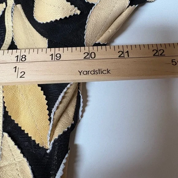 Vintage Leather by Unique Leather Studio Women’s Gold Leaf Leather Jacket Sz L - Picture 4 of 7